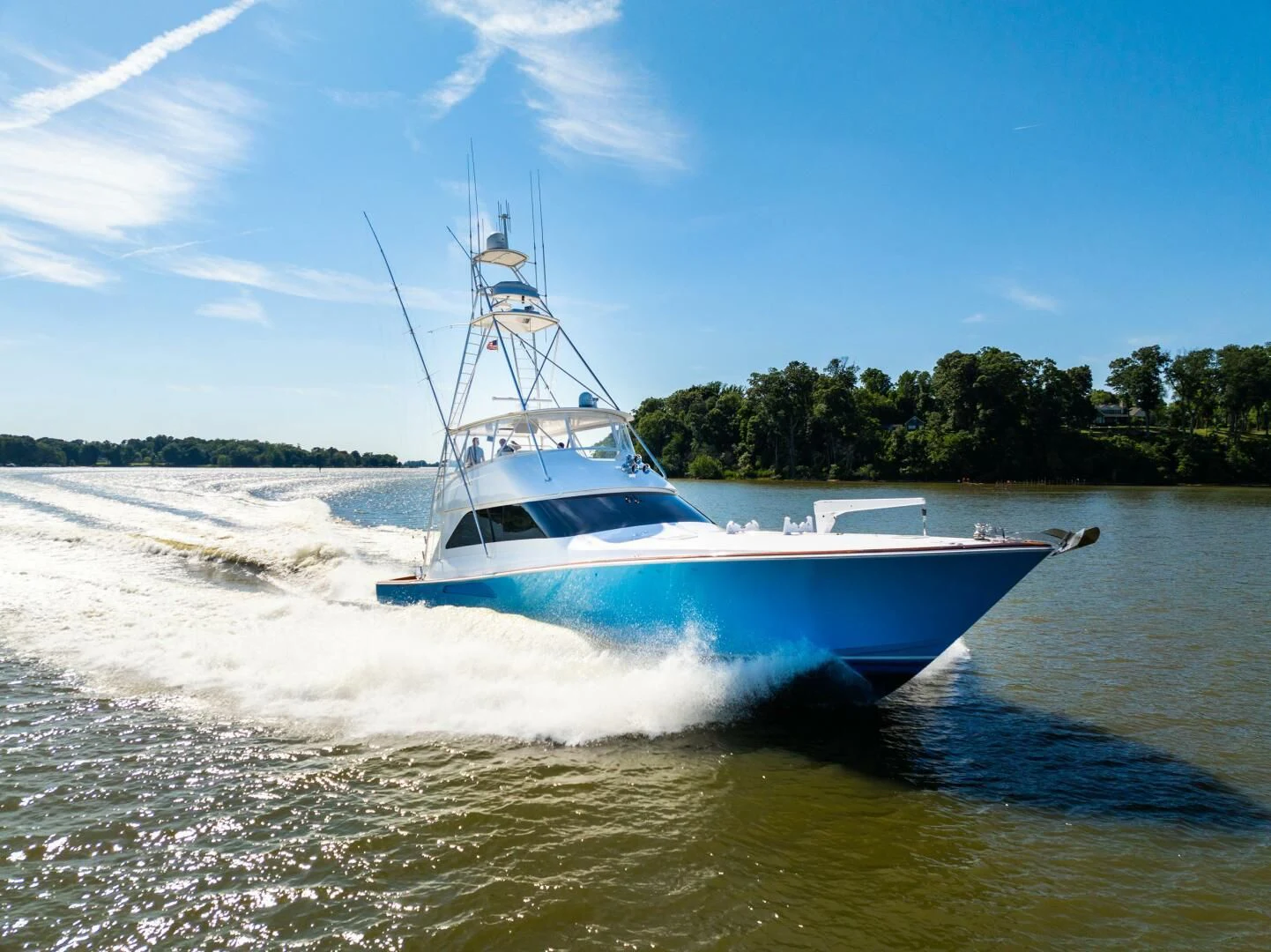 a boat on the water aboard W Yacht for Sale