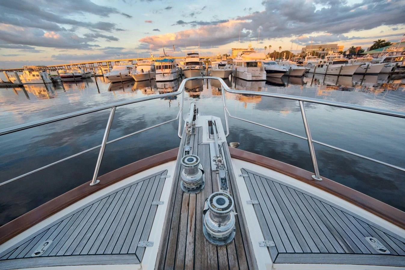 a train on a bridge aboard JUBILEE Yacht for Sale