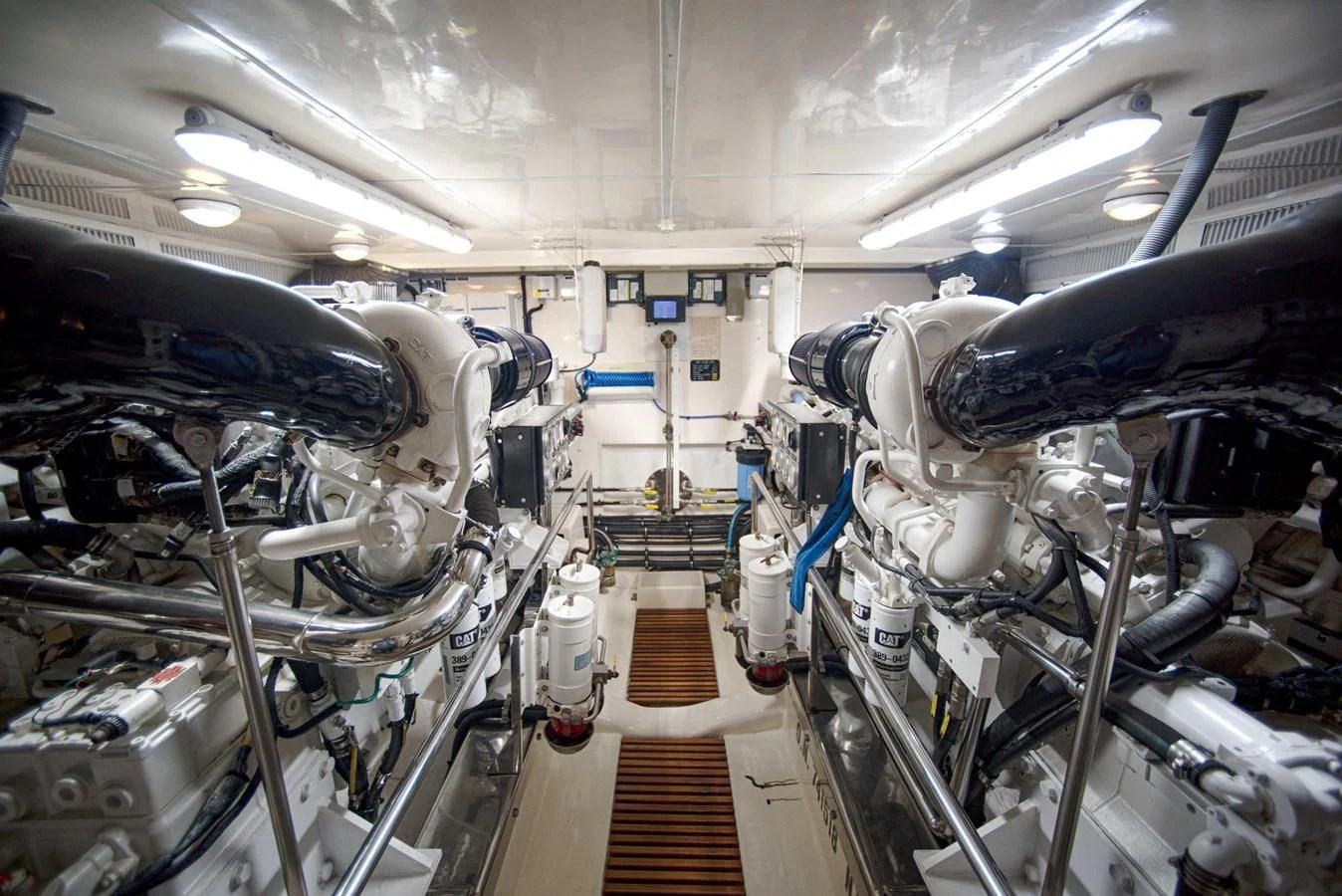 a large machine with many pipes aboard JUBILEE Yacht for Sale
