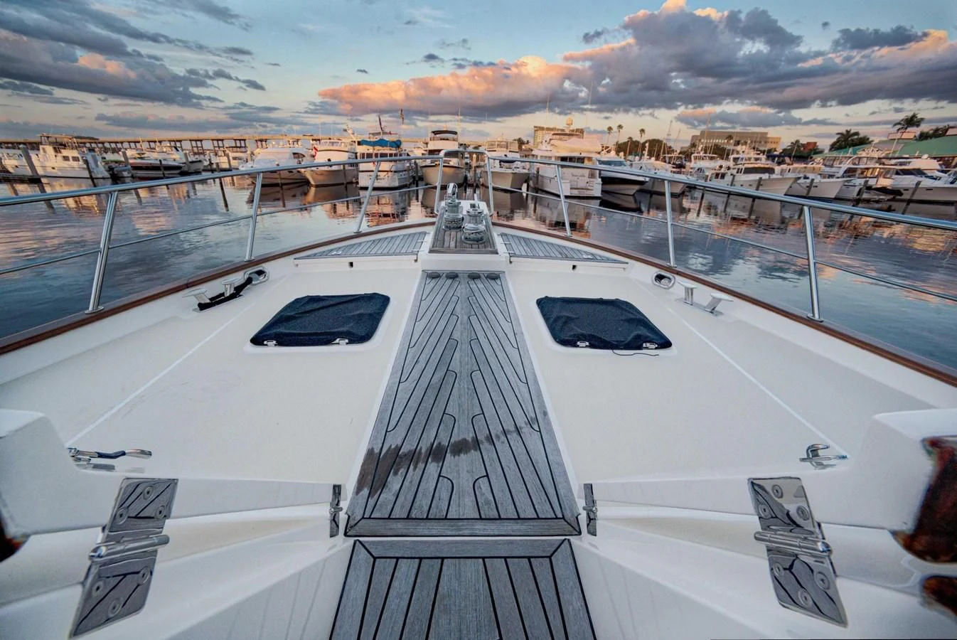 a high angle view of a deck aboard JUBILEE Yacht for Sale