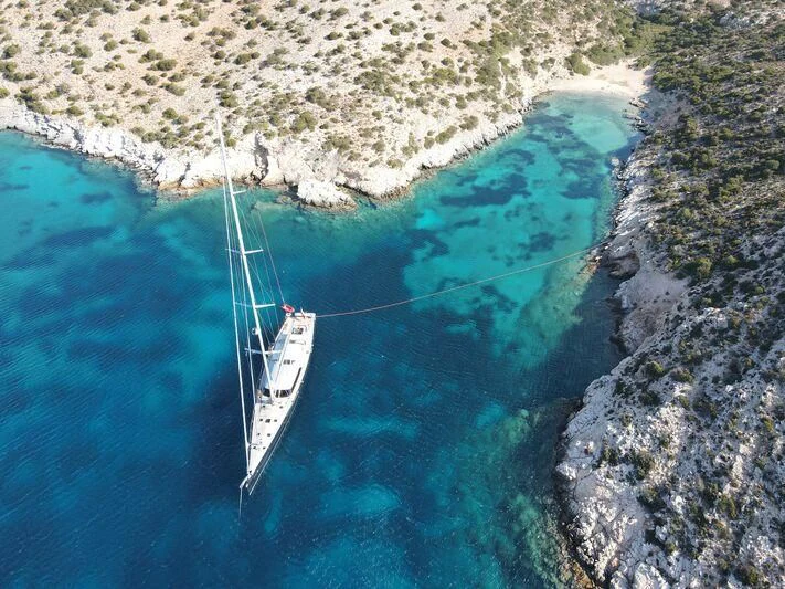 a boat on the water aboard MYSTERE Yacht for Sale