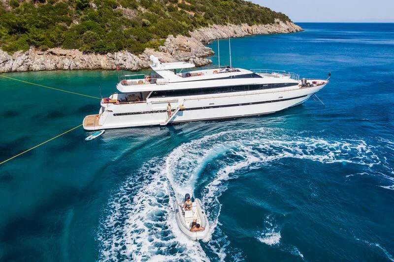 a boat on the water aboard AXELLA Yacht for Sale