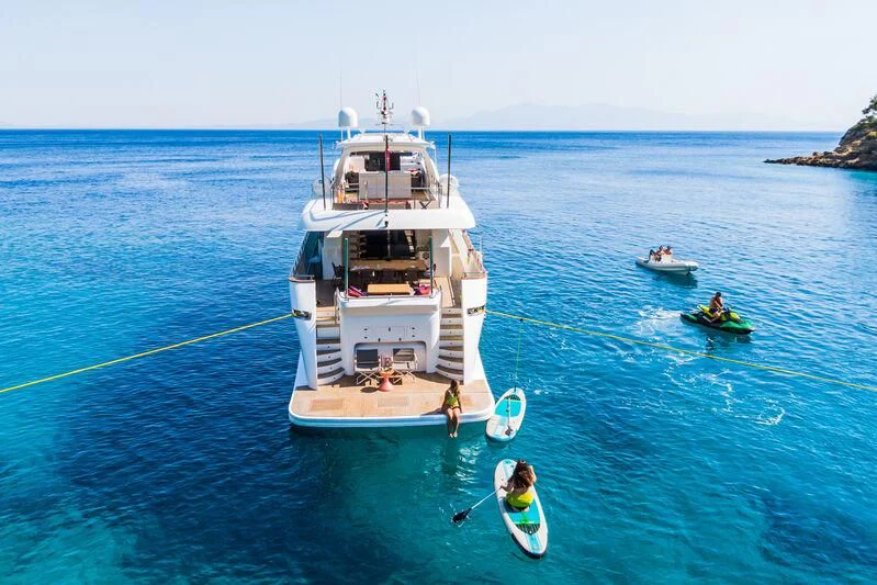 a boat in the water aboard AXELLA Yacht for Sale