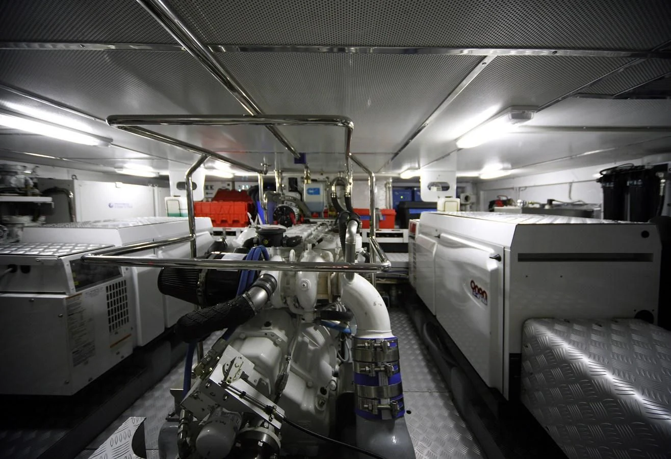 a factory with machinery aboard ACAIA Yacht for Sale