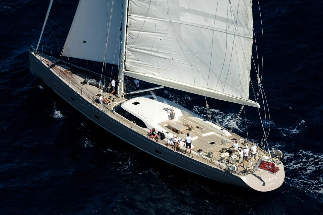 a boat with people on it aboard ACAIA Yacht for Sale