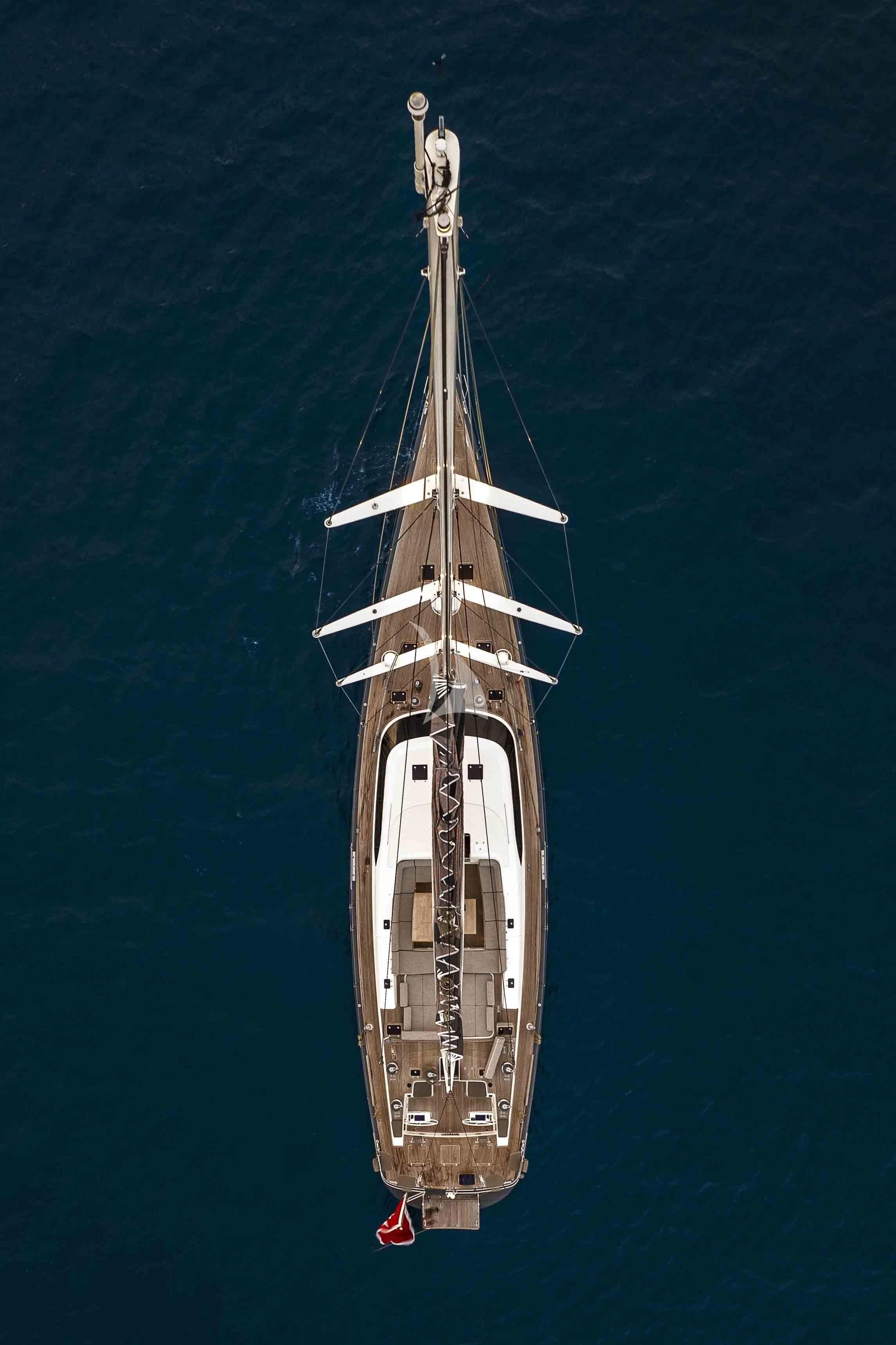 a space ship in the water aboard ACAIA Yacht for Sale