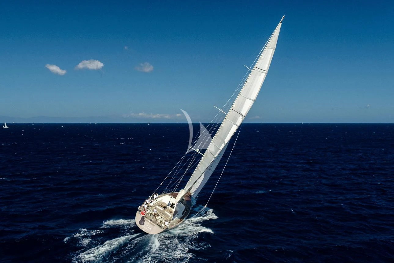 a sailboat on the water aboard ACAIA Yacht for Sale