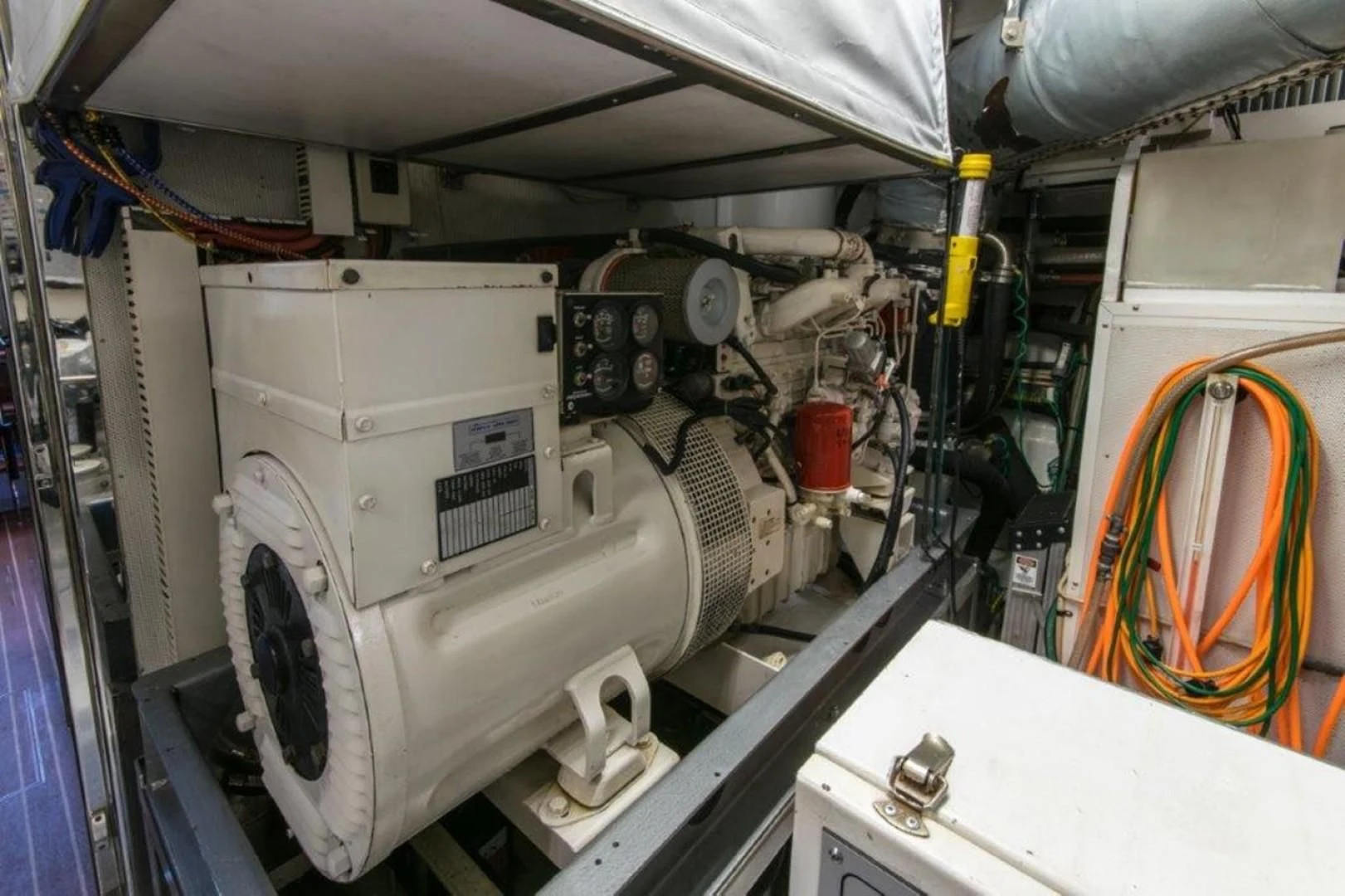 a large machine with several circular objects aboard DUNIA Yacht for Sale