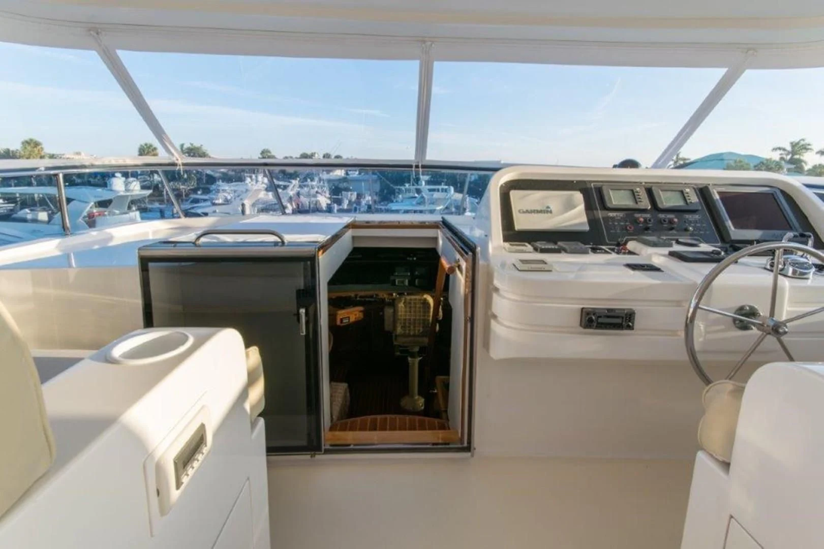 inside of a car aboard DUNIA Yacht for Sale