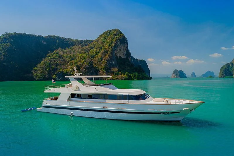 a boat in the water aboard AJAO Yacht for Sale