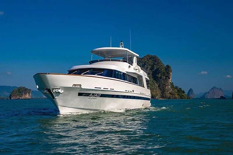 a boat in the water aboard AJAO Yacht for Sale