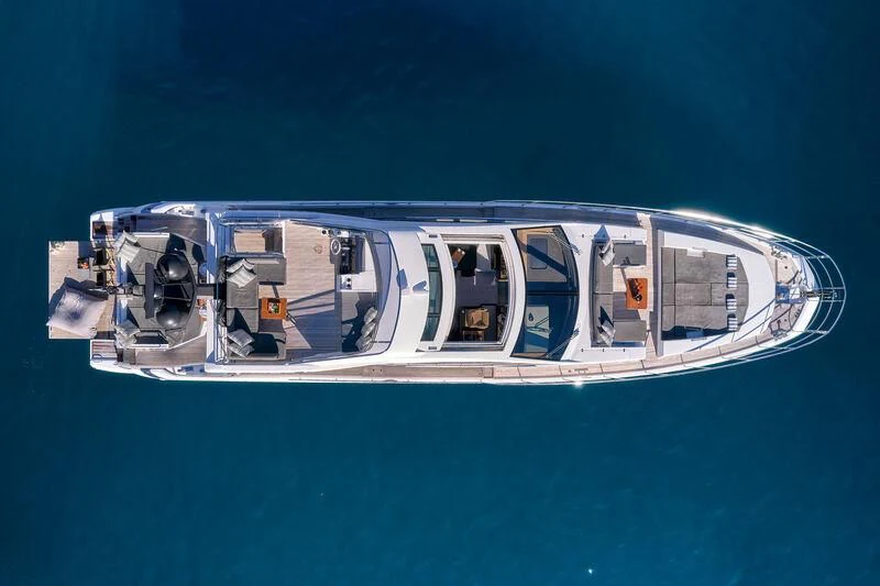 a boat with a blue background aboard ALKYONE Yacht for Sale