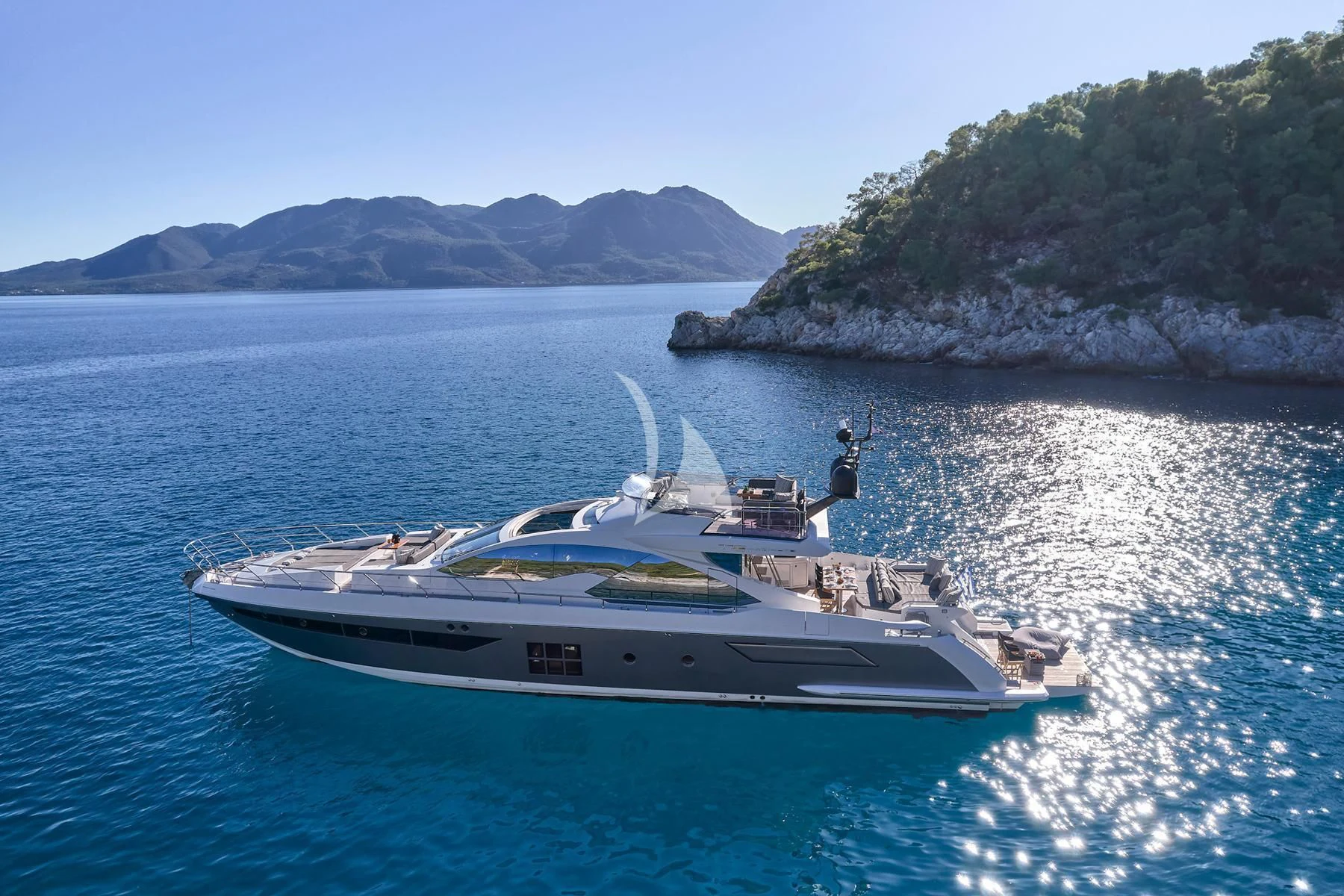 a boat on the water aboard ALKYONE Yacht for Sale