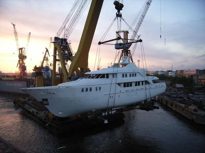a large ship in the water aboard ROSE PIGRE Yacht for Sale