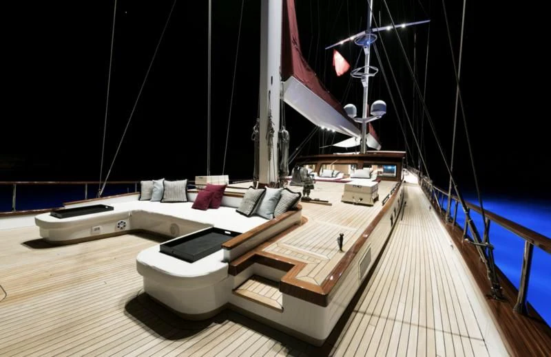 a boat on a deck aboard THAT'S AMORE Yacht for Sale
