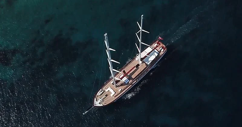 a ship in the ocean aboard THAT'S AMORE Yacht for Sale
