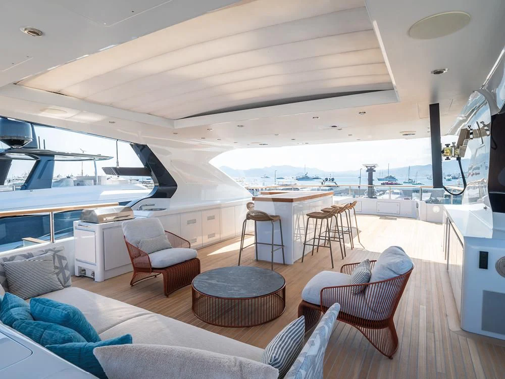 a boat is sailing in the sea aboard ADVA Yacht for Sale