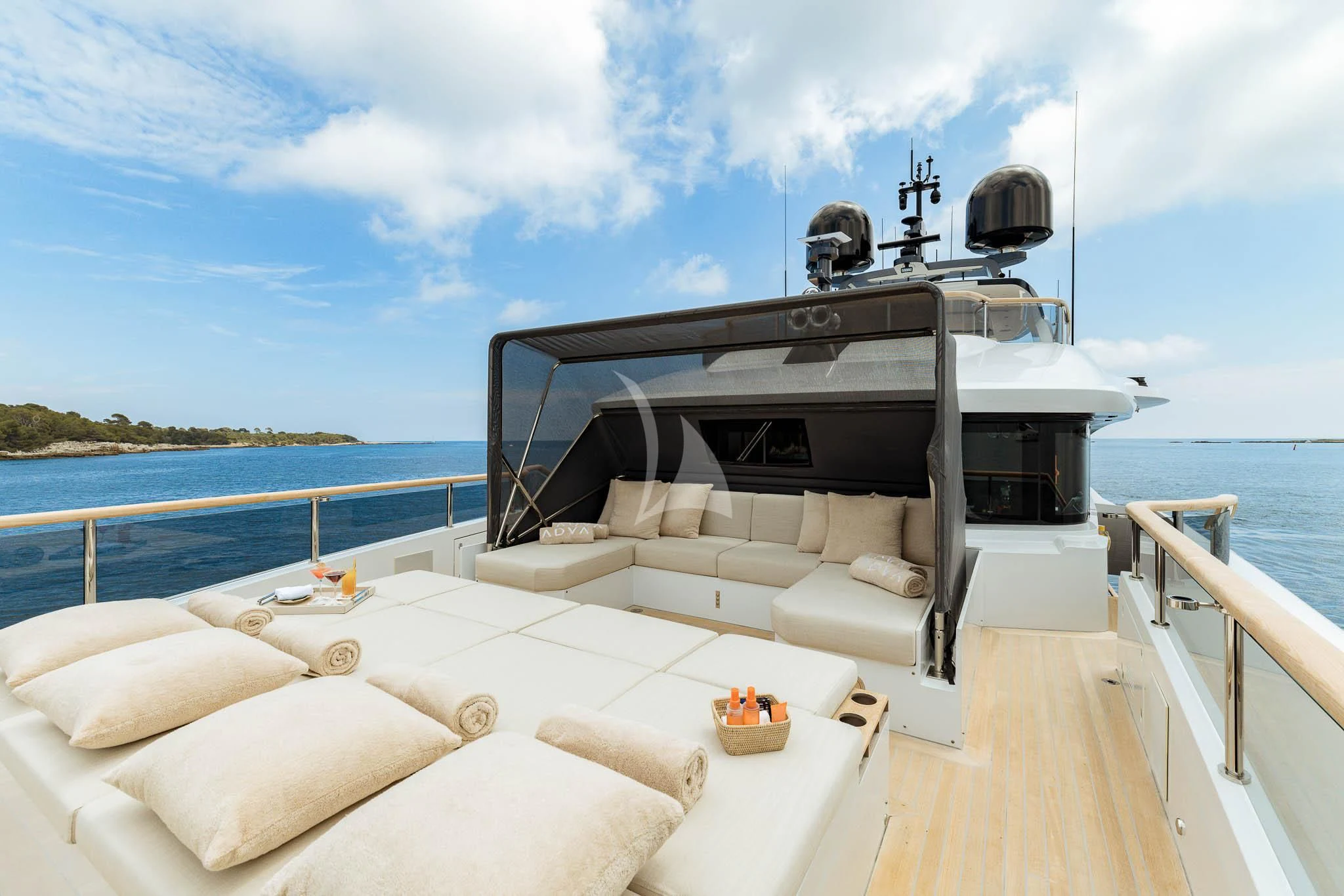 a boat on a body of water aboard ADVA Yacht for Sale