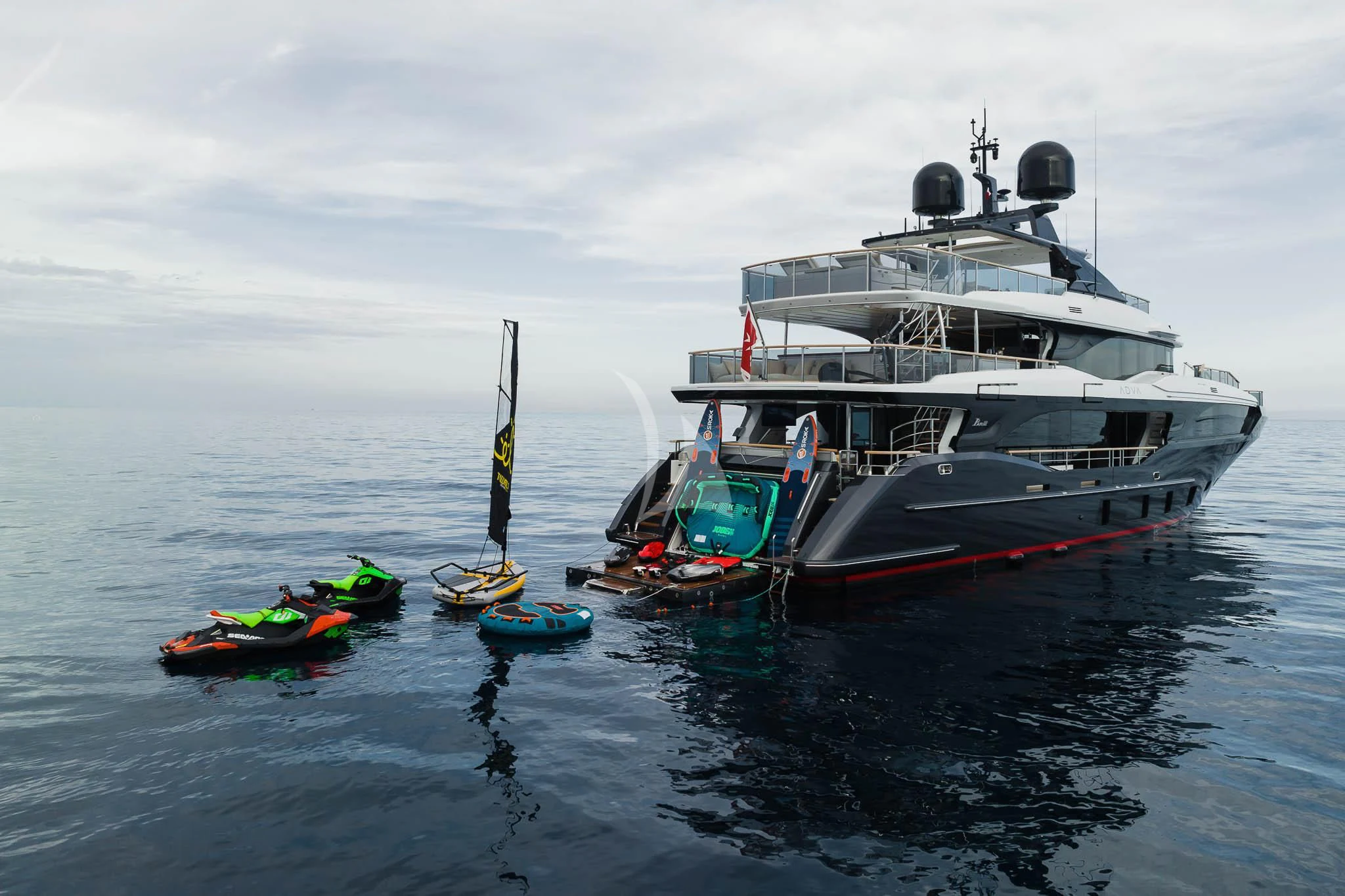 boats on the water aboard ADVA Yacht for Sale