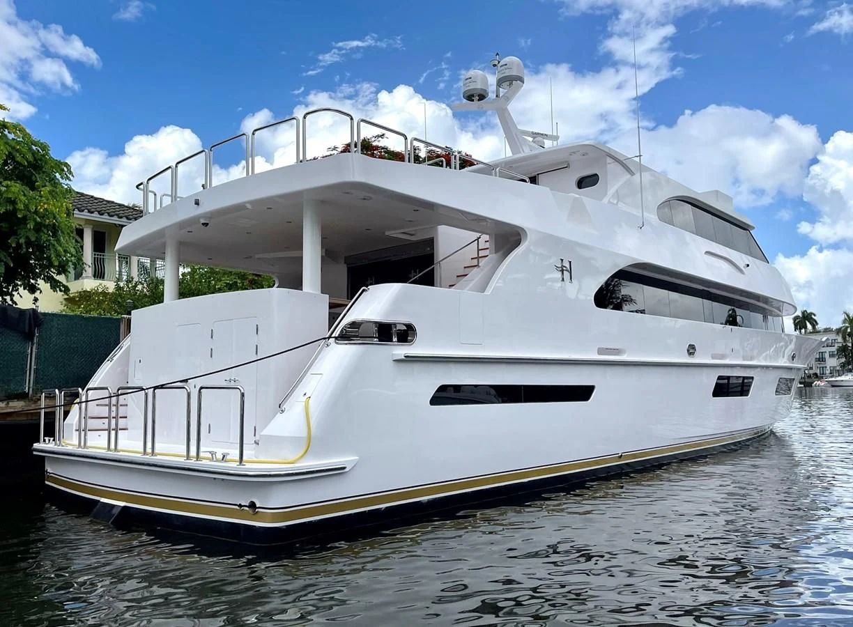 a white yacht on the water aboard NEW BOAT WITH FULL WARRANTIES Yacht for Sale