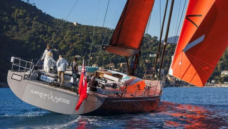 a boat sailing on the sea aboard MINDFULNESS Yacht for Charter