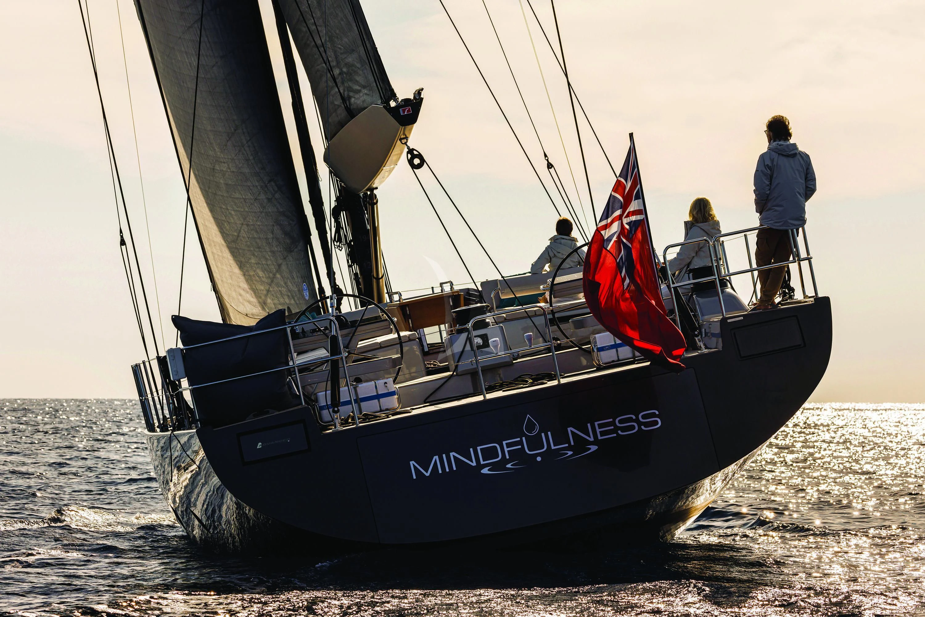 a boat on the water aboard MINDFULNESS Yacht for Charter