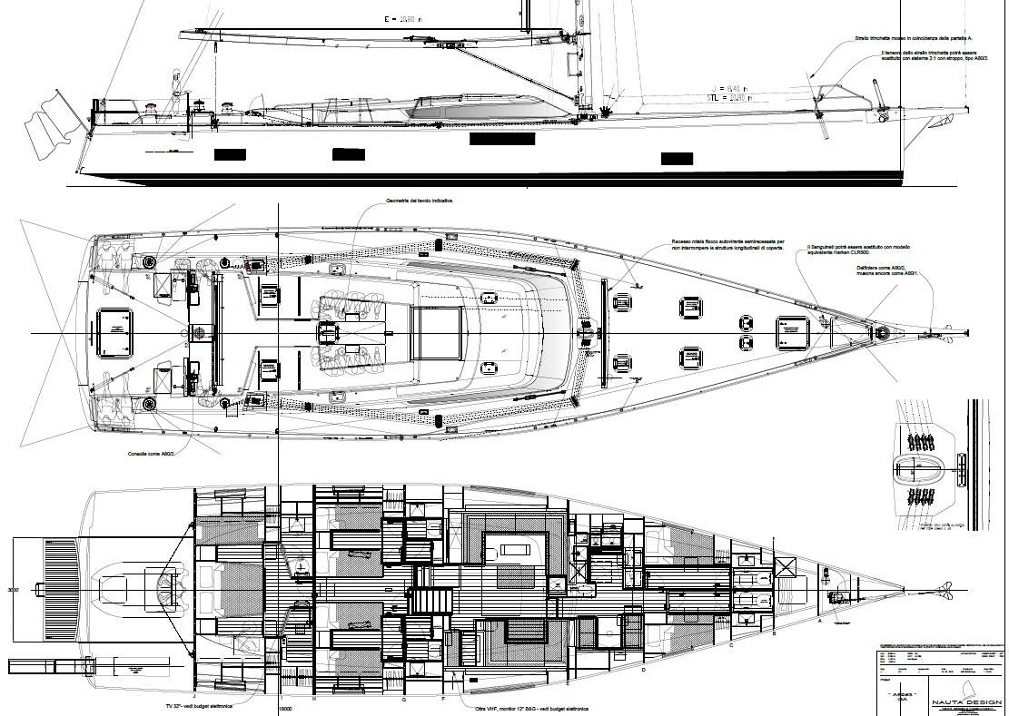 diagram, engineering drawing aboard MINDFULNESS Yacht for Charter