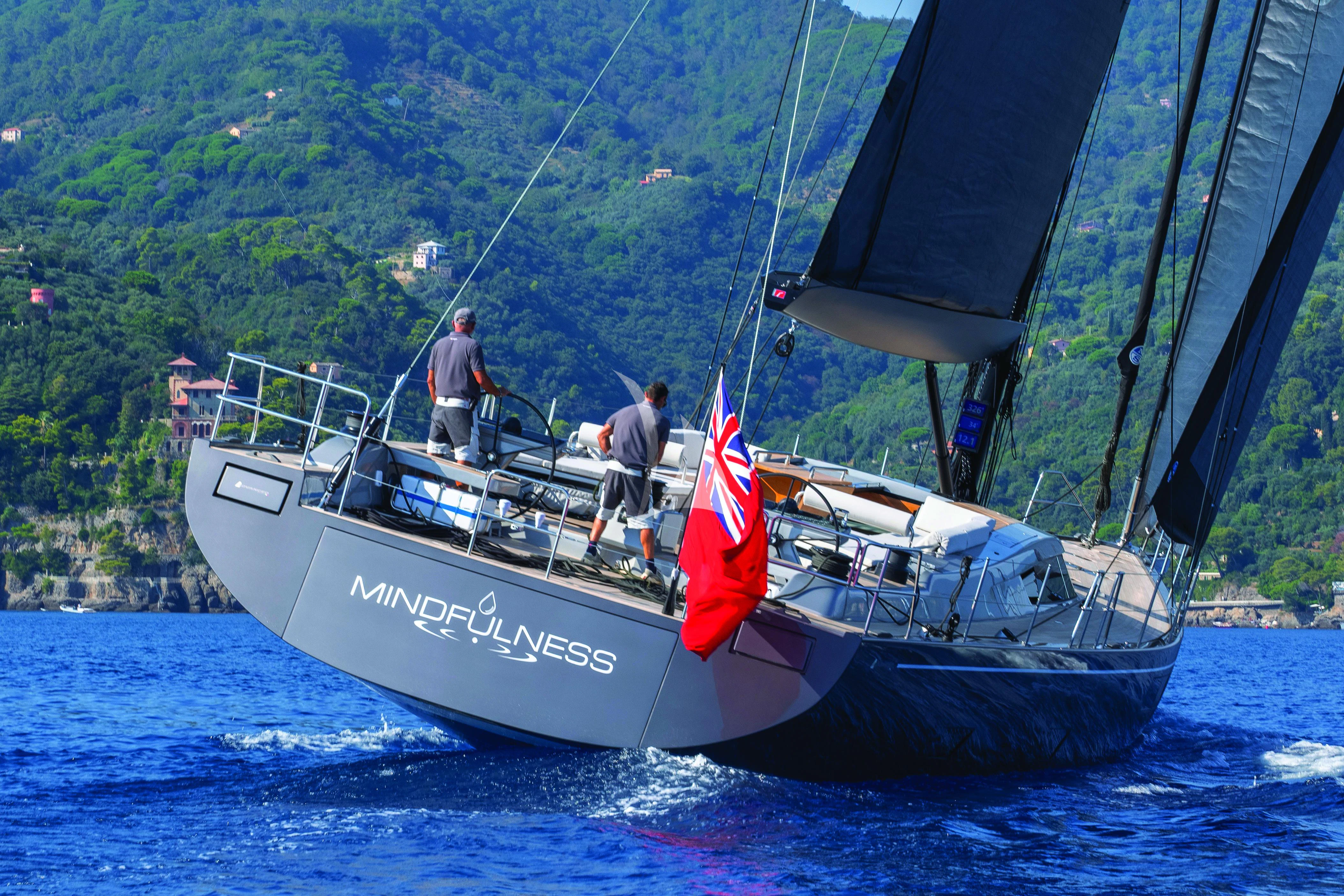 a boat sailing on the sea aboard MINDFULNESS Yacht for Charter
