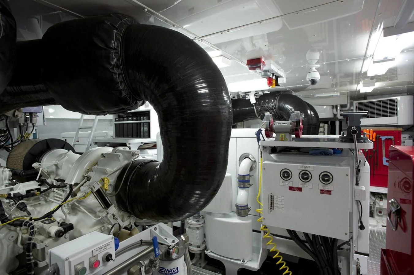 a large metal object with a large metal object on top aboard DEFIANT Yacht for Sale