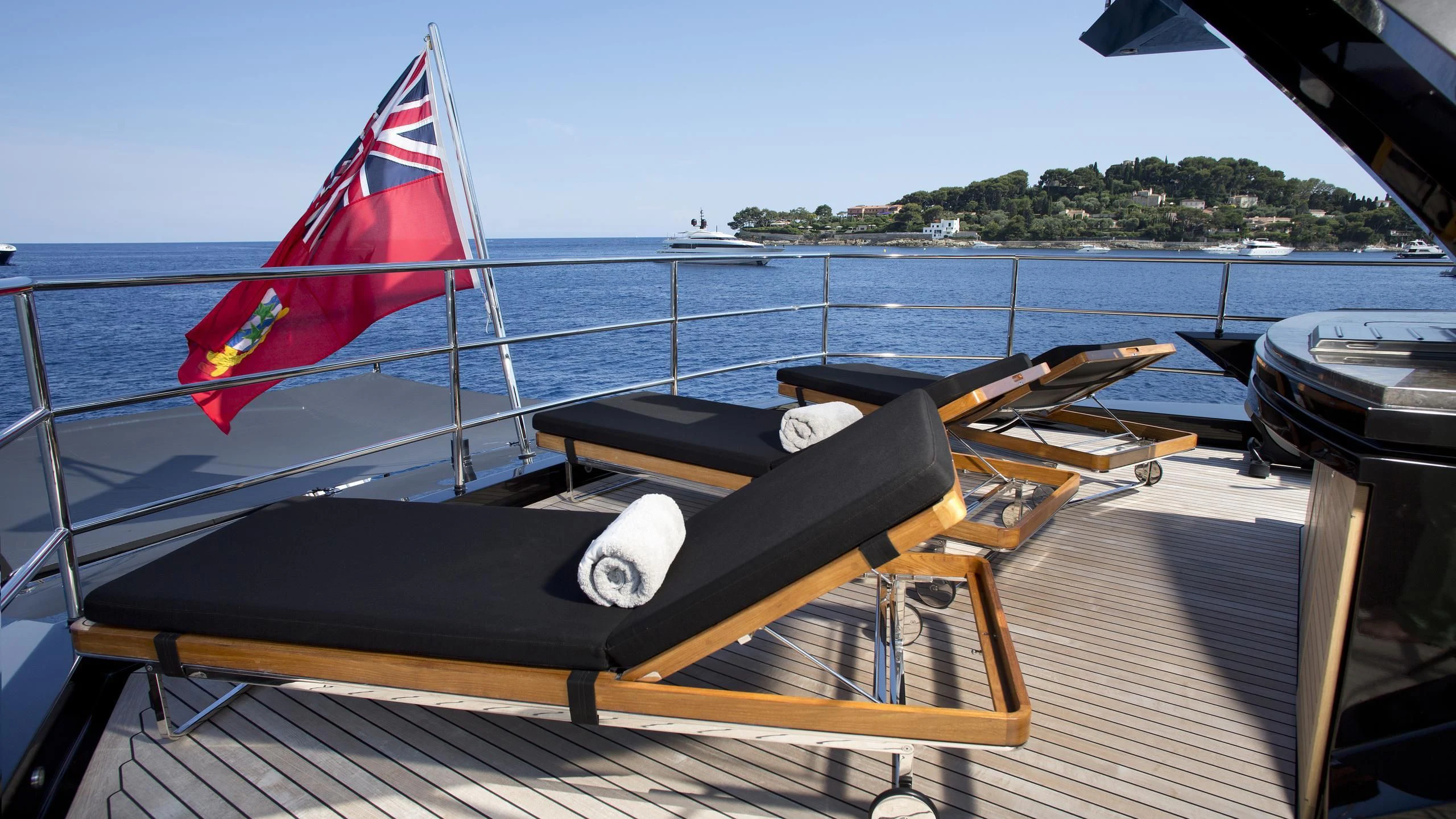 a boat on the water aboard DEFIANT Yacht for Sale