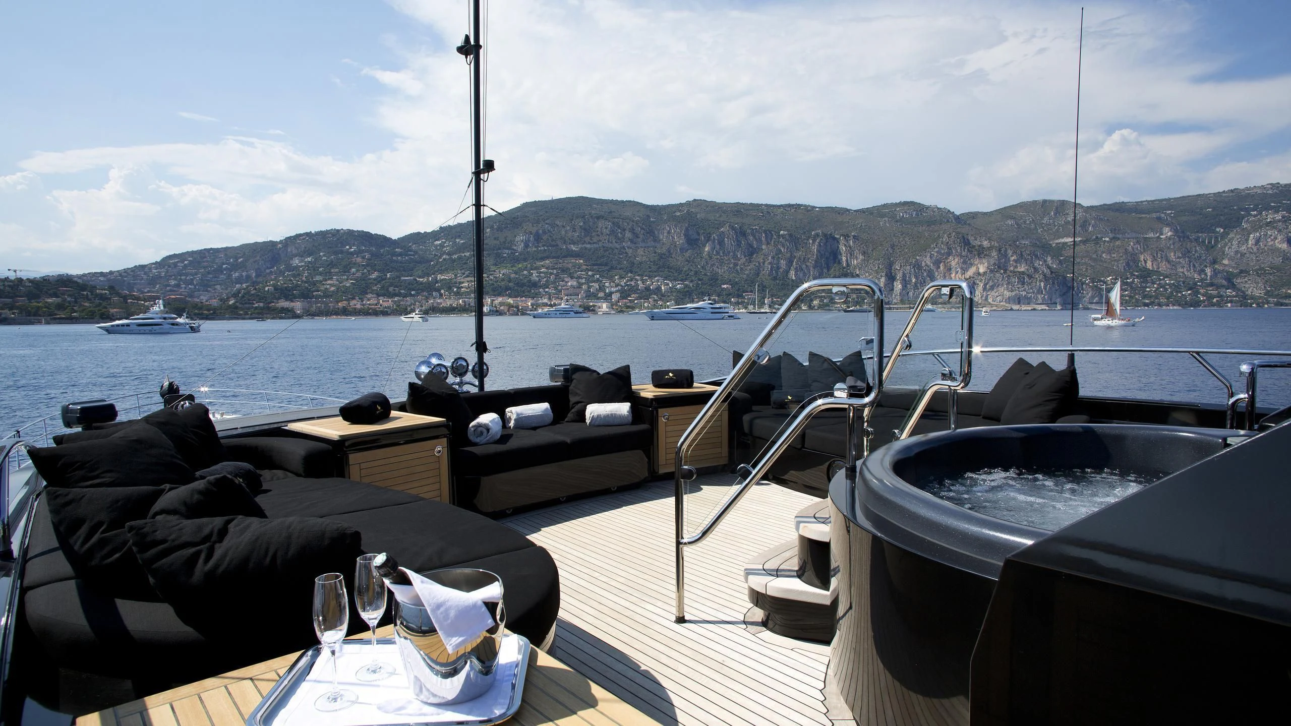 a boat on the water aboard DEFIANT Yacht for Sale