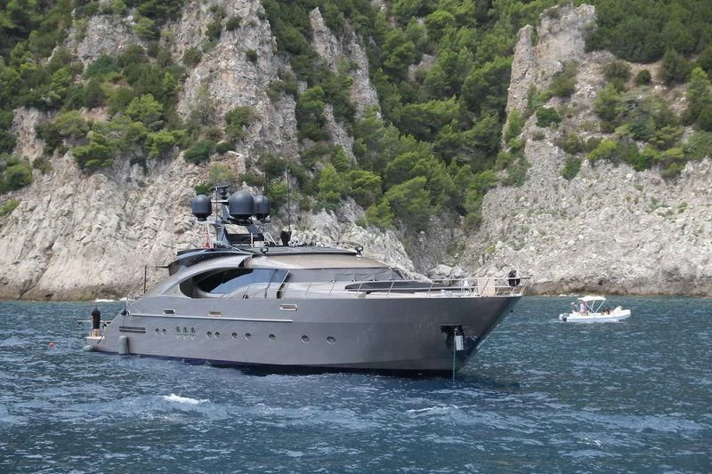 a boat on the water aboard DEFIANT Yacht for Sale