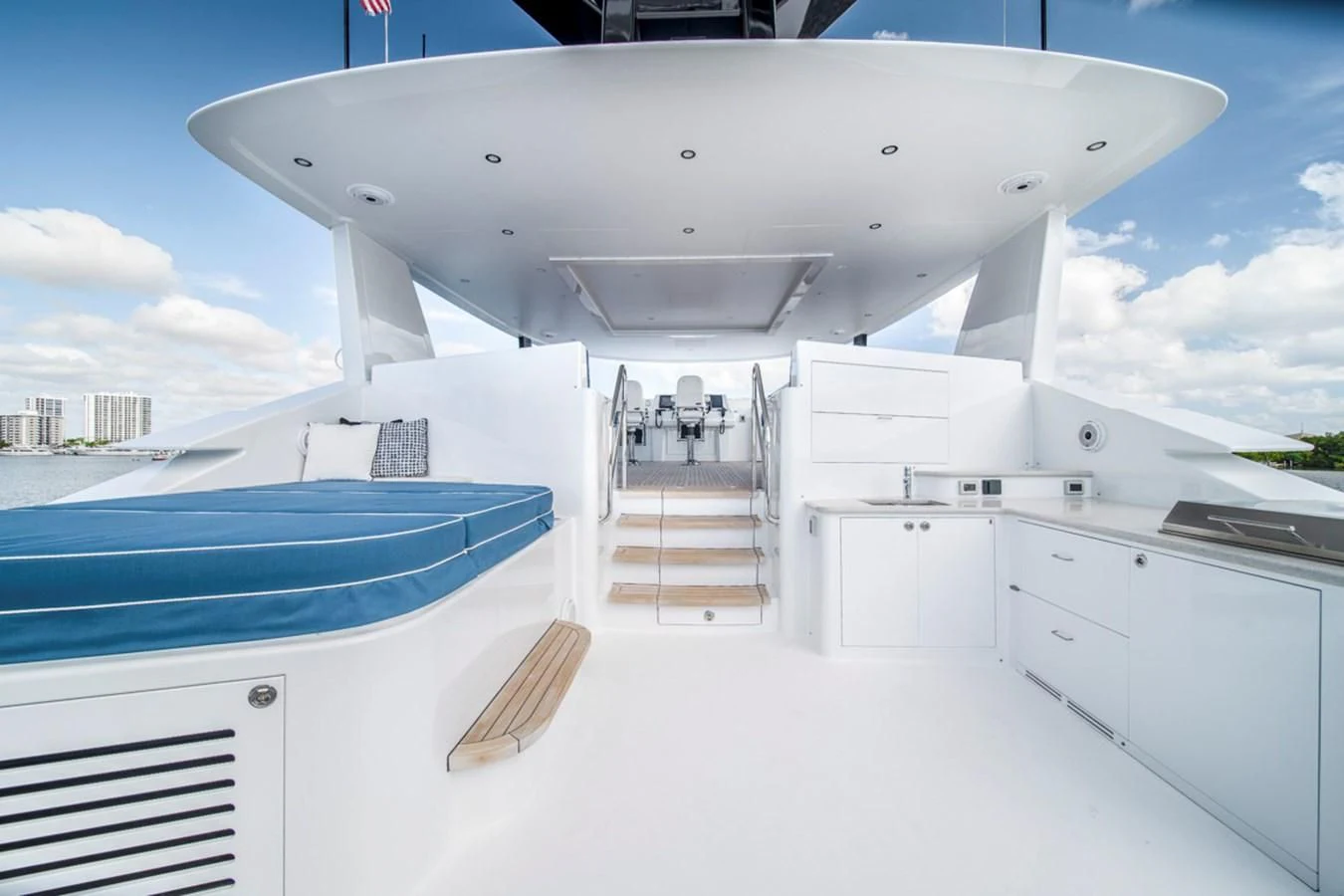 a white room with a pool aboard LION'S DEN Yacht for Sale