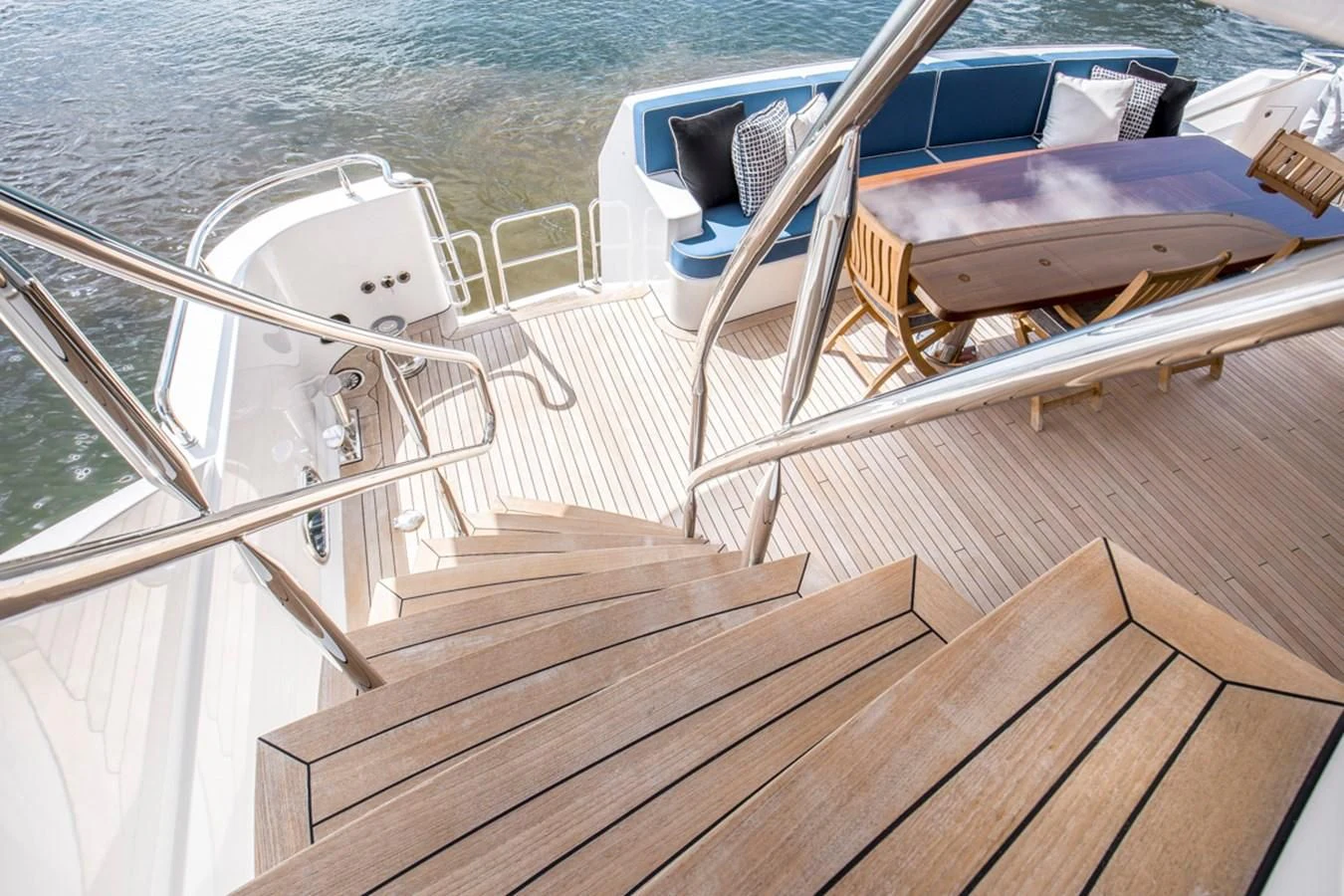 a boat on the water aboard LION'S DEN Yacht for Sale