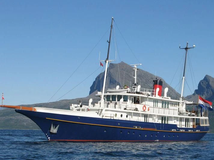 a large boat in the water aboard ELSA Yacht for Sale