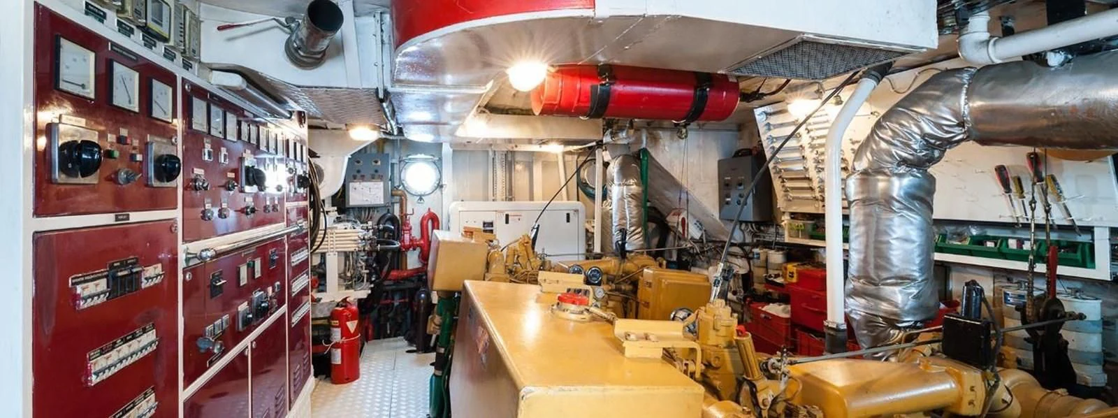 a room with machinery and equipment aboard LADYAR B Yacht for Sale
