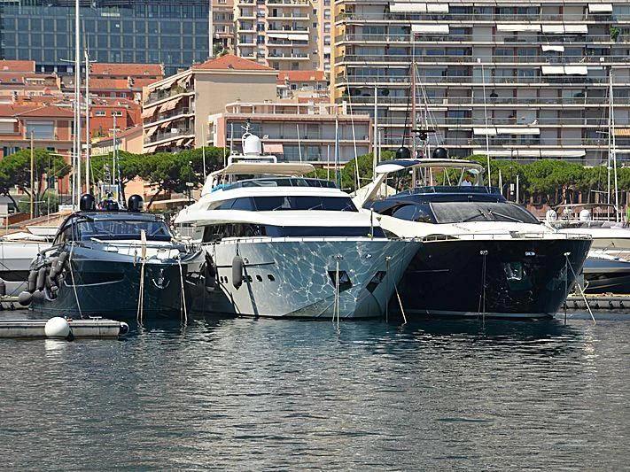 boats docked in a harbor aboard MIRI Yacht for Sale