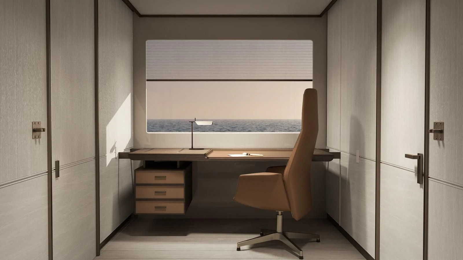 a chair in front of a desk aboard NL45/01 Yacht for Sale