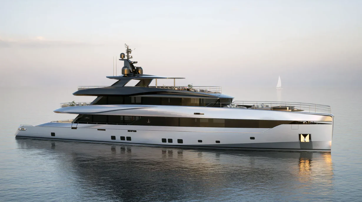 a large white yacht aboard NL45/01 Yacht for Sale