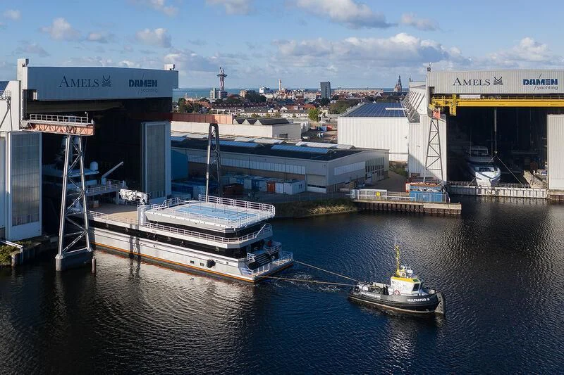 a boat is docked at a port aboard ABEONA Yacht for Sale