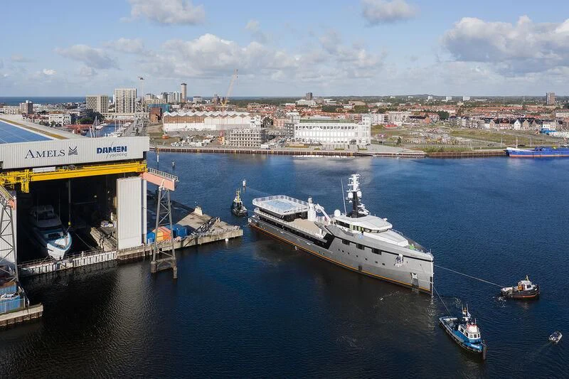 a large boat in the water aboard ABEONA Yacht for Sale