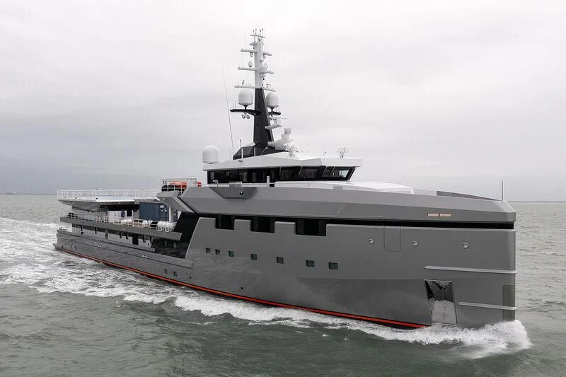 a large ship in the water aboard ABEONA Yacht for Sale