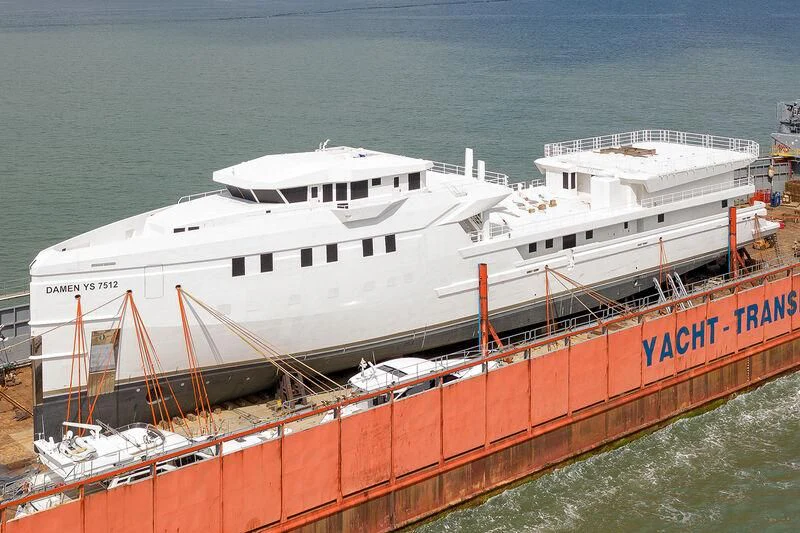 a large ship in the water aboard ABEONA Yacht for Sale