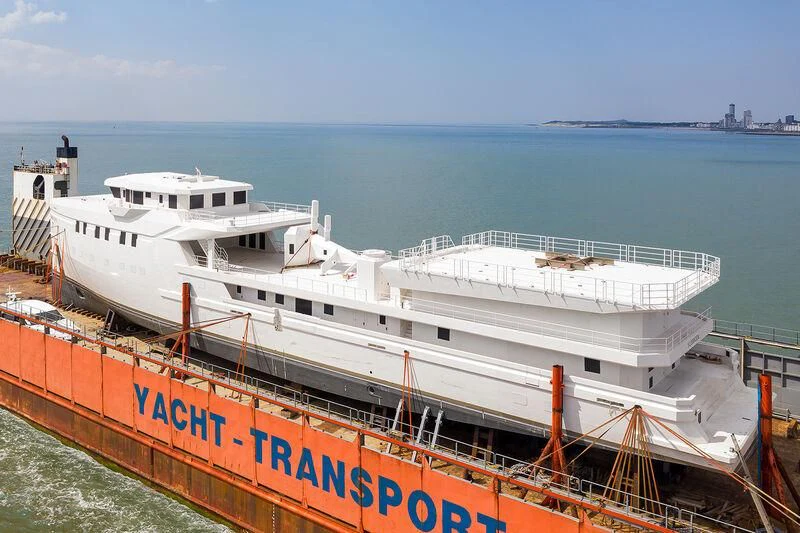 a large white ship in the water aboard ABEONA Yacht for Sale