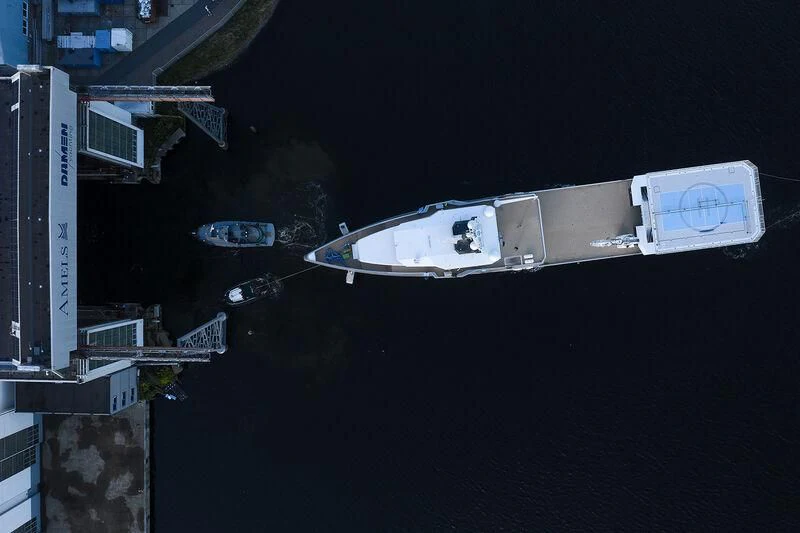 a satellite in space aboard ABEONA Yacht for Sale
