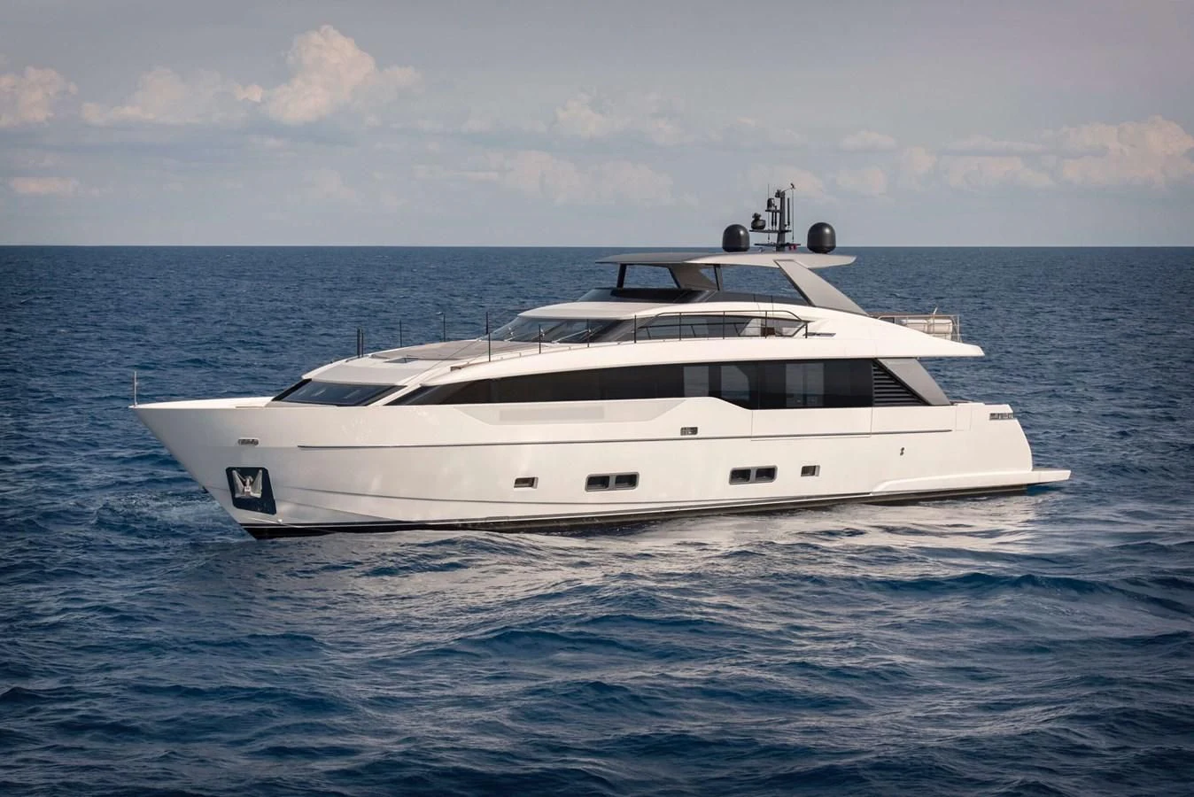 a white yacht in the water aboard 2022 SANLORENZO SL90A #786 Yacht for Sale
