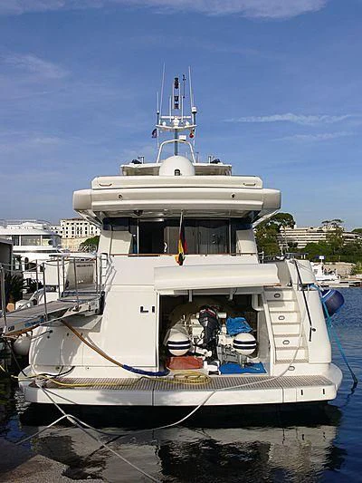 a boat docked at a pier aboard MEGI ONE Yacht for Sale