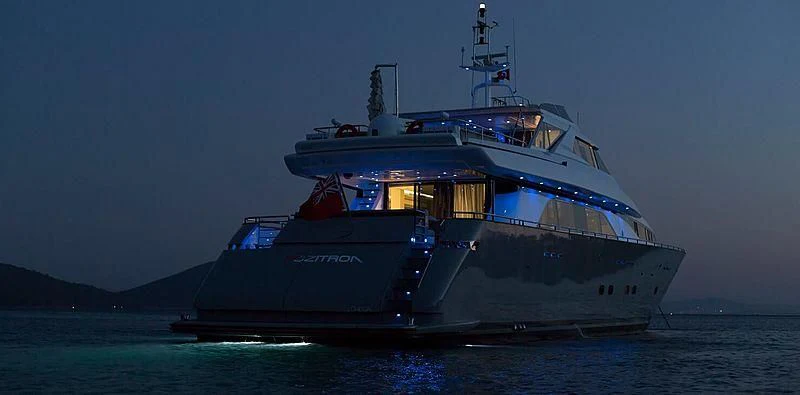 a large boat in the water aboard MEGI ONE Yacht for Sale