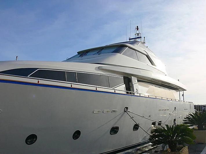 a large white yacht aboard MEGI ONE Yacht for Sale