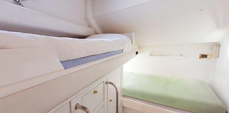 a room with white walls aboard MEGI ONE Yacht for Sale
